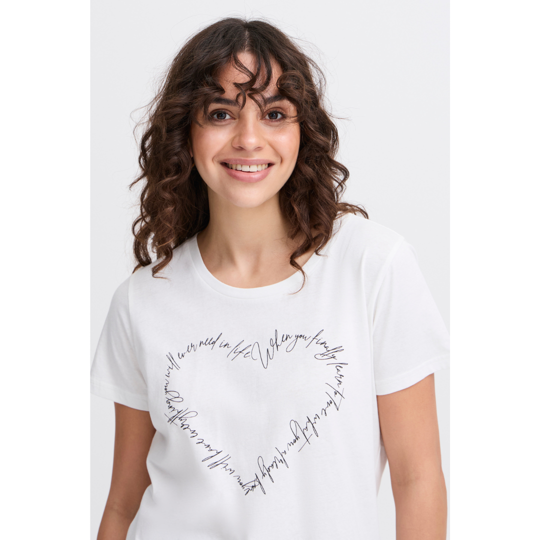 Fransa FRSURI T-shirt - blanc de blanc mix