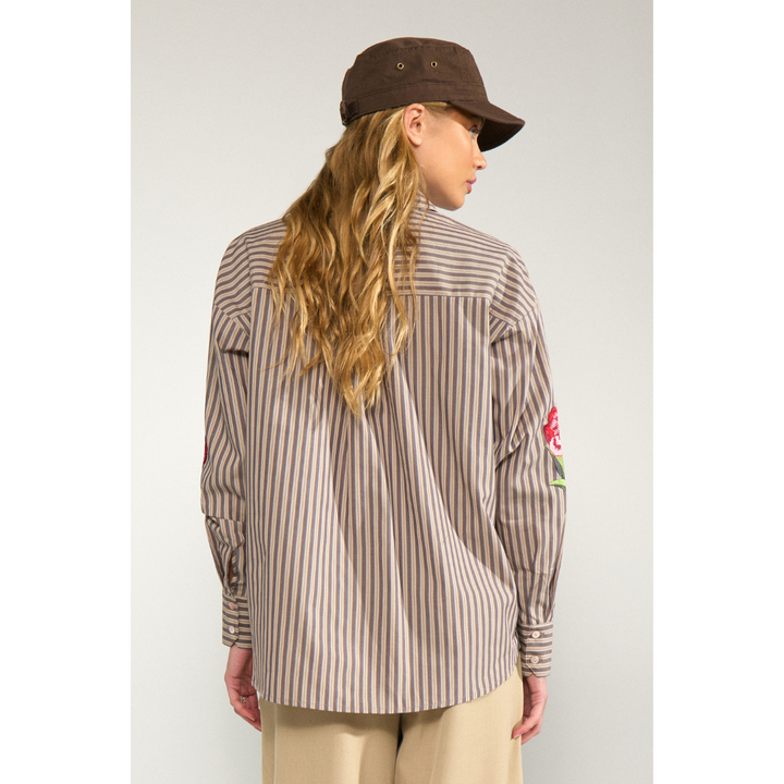 Nümph Nukacey Embroidery Skjorte - Deep Taupe