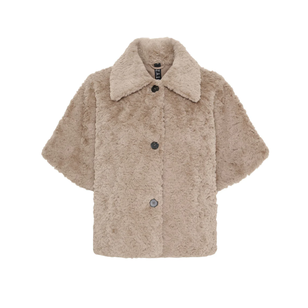 NOTYZ Faux Fur Jakke - Taupe - Butik VIVI