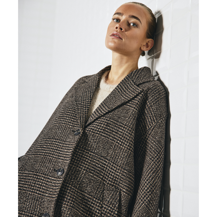 WithBlack WBLVista Checked Frakke - Brown Prince of Wales