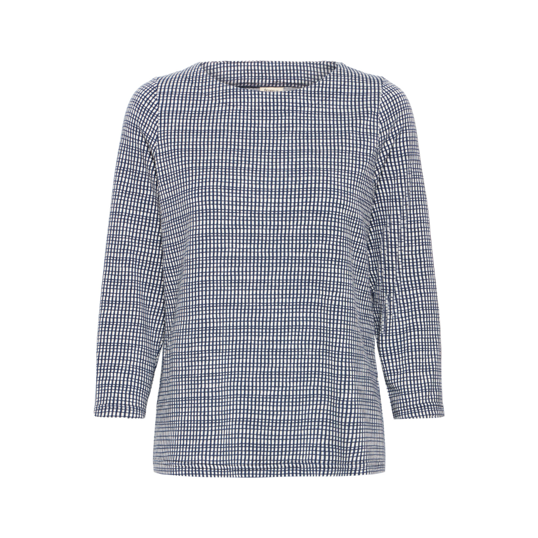 Fransa FRNIALA T-Shirt - Navy Check - Butik VIVI